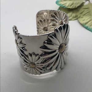 Daisy sterling silver cuff bracelet
